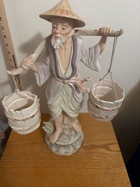 Hand-Painted Porcelain Figurine with Pale Pastel Finish